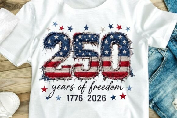 250 Years Freedom Embroidery Patch PNG