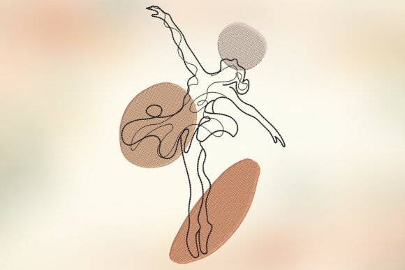 Ballerina Dancing Embroidery