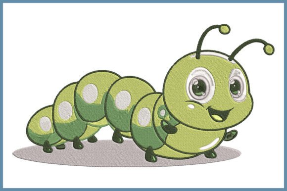 Cute Caterpillar Embroidery Design