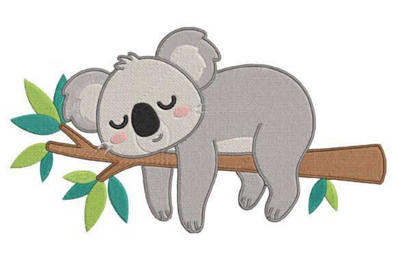 Cute Sleeping Koala Embroidery