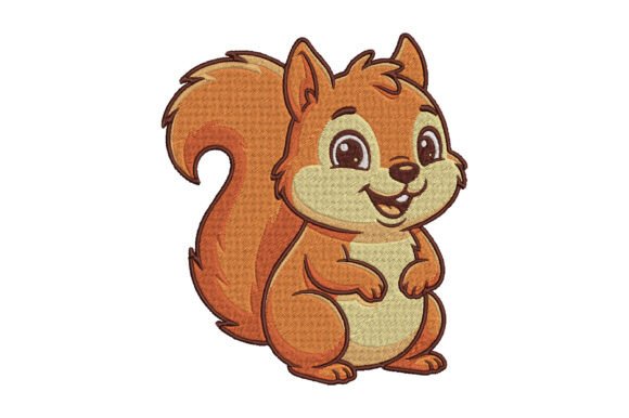 Cute Squirrel Embroidery Design