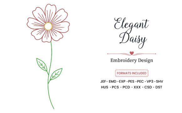 Elegant Daisy Embroidery Design