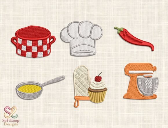 Kitchen Essentials Embroidery Design Set