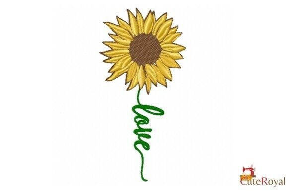 Love Sunflower Embroidery