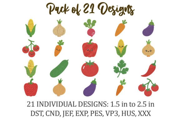 Mini Vegetable Embroidery Bundle
