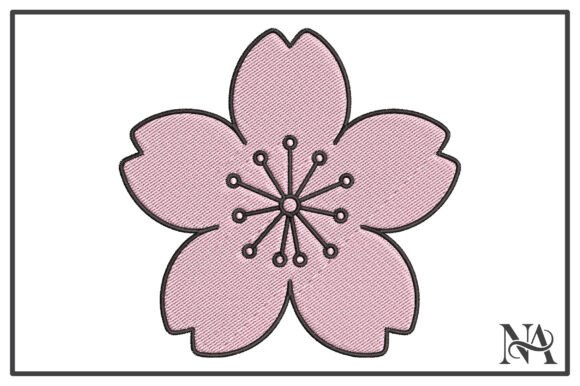 Pink Cherry Blossom Embroidery Design
