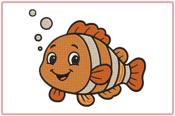 Summer Tropical Fish Embroidery Design