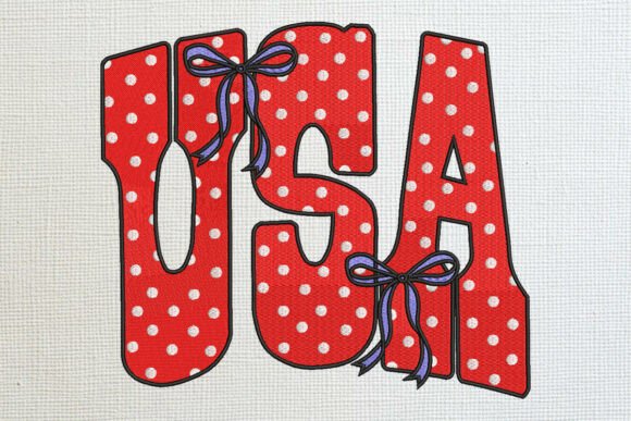 USA Polka Dot Embroidery Design