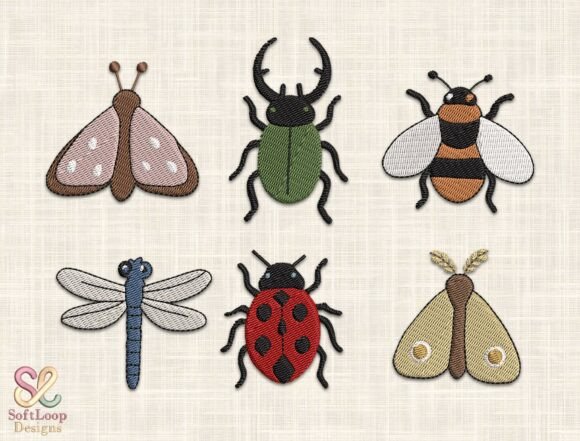 Vintage Insect Bug Embroidery Bundle