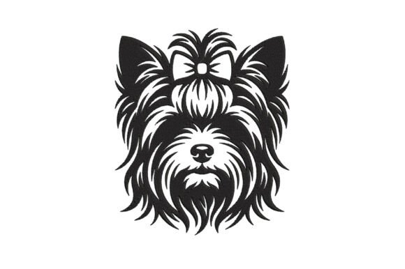 Yorkie Head Dog Embroidery